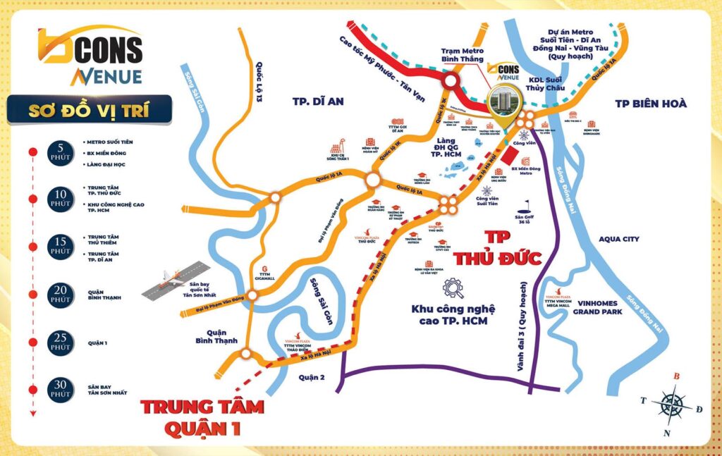vị trí dự án chung cư bcons avenue
