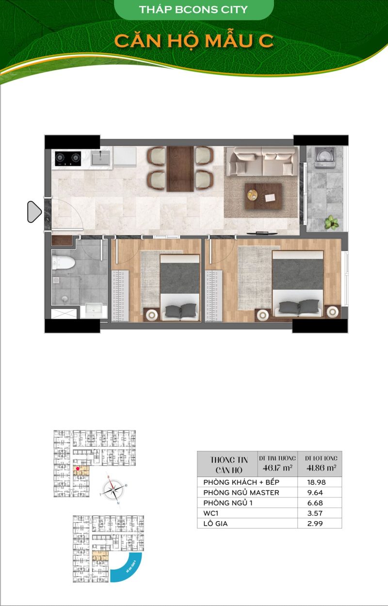 Layout Thiet Ke Can Ho Bcons City Mau C Thap Bcons City Dien Tich 4617m2